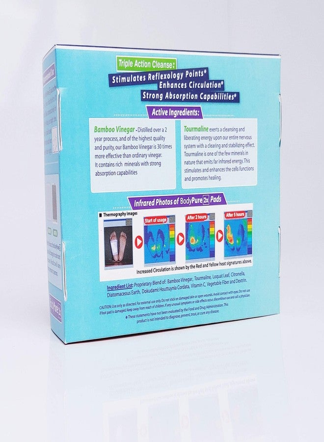 بودي بيور فوط BodyPure2x العشبية للتنظيف العميق مع التورمالين | تُعرف أيضًا باسم لصقات الخيزران | تُعرف أيضًا باسم لصقات تاكيسومي | ضعف الفعالية | نوم أعمق | اختبار متاح للفوط المستعملة - Image 3